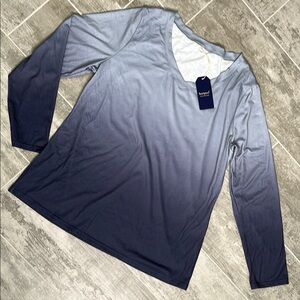 Sampeel Women's Long Sleeve Ombre Gray Tee